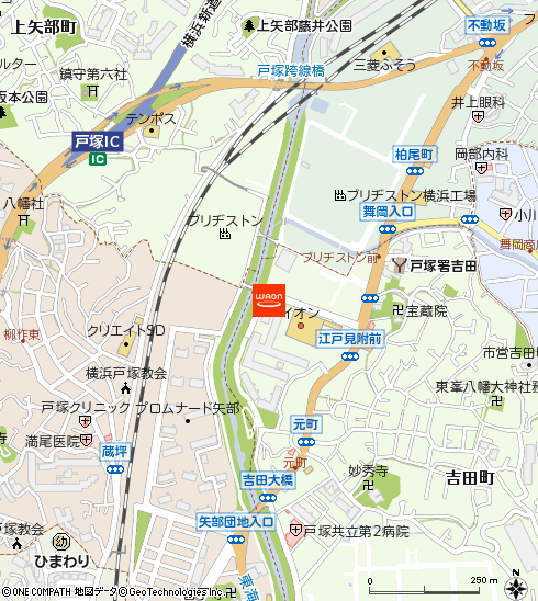イオンスタイル戸塚付近の地図